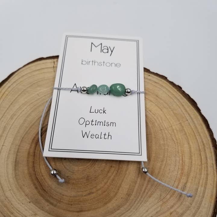 CHAKRA JEWELRY - Wholesale Beaded Bracelet - Handmade Birthday Stone Natural Stone Bracelet with Card