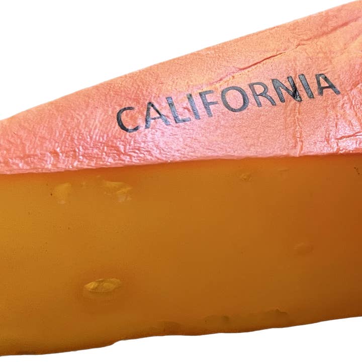 California Cheese Vinyl Squeaky Dog Toy for wholesale by Pet Souvenirs
