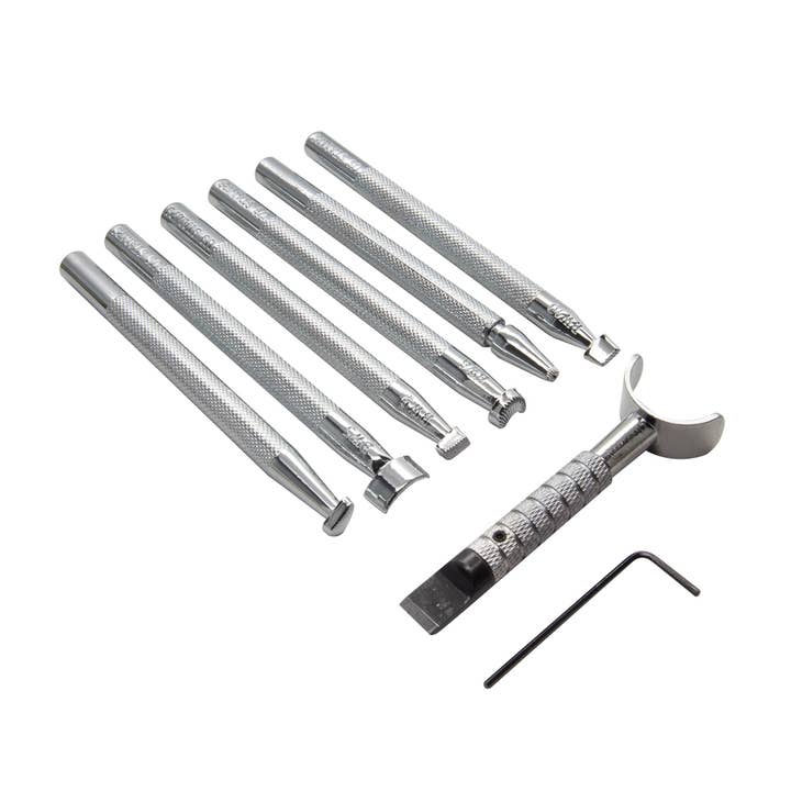 Realeather – wholesale Craft tool – Basic Leather Tooling Set with Swivel Knife1