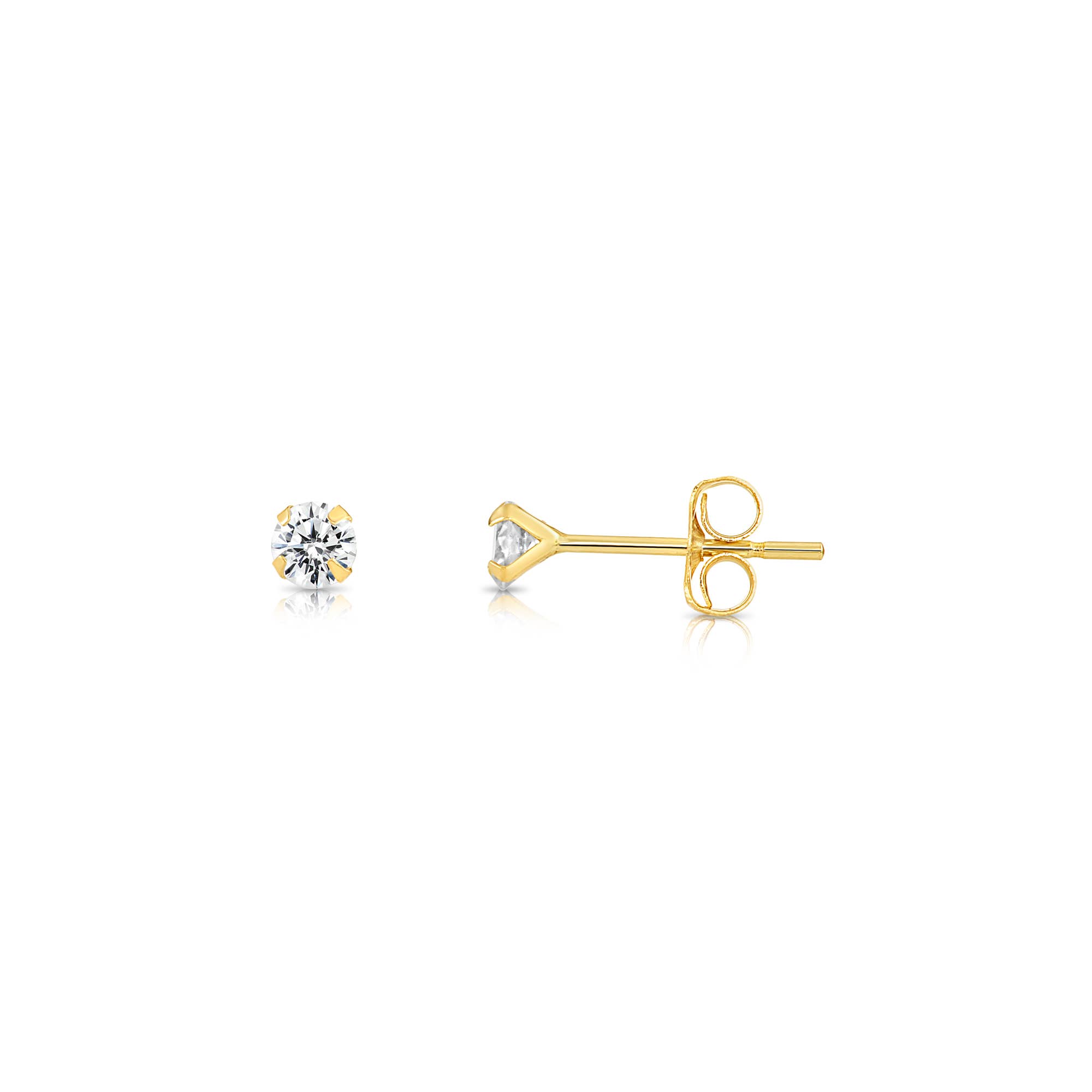 NY Gold & Silver Trading Inc. - Wholesale Stud/Post Earrings - 14K Solid Gold Martini Set CZ Stud Earrings with Push-Back4