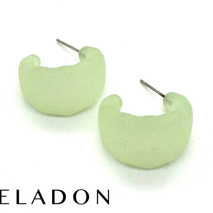 Frosted Ruffle Hoop Earrings for wholesale by Leetie Lovendale