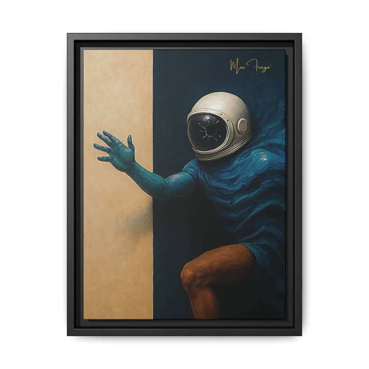 54 Mondays™ Project | Taffy Tidewater – Beverly Hills Edition | AstroHollow Cosmic Noir Wall Art | Limited Gold Max Fuega™ Signature | FSC-Certified Framed Matte Canvas for wholesale by Buy Martian Merch™