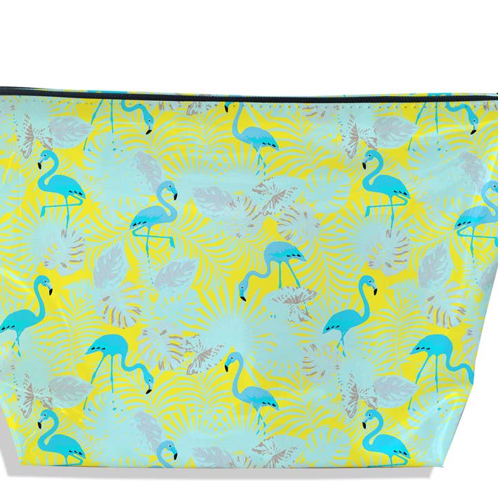 Bolsa de baño con diseño de flamenco amarillo para venta al por mayor de BISTRAKOO