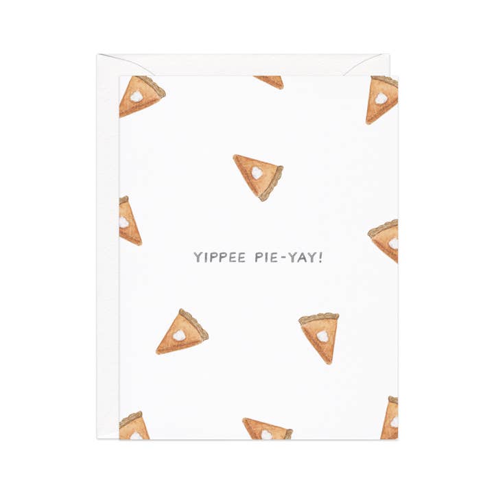 Amy Zhang - Wholesale Thanksgiving Card - Yippie Pie Yay — Food Pun Thanksgiving Card1