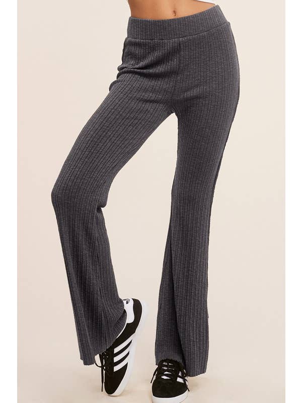 La Miel - Wholesale Lounge Sweatpants/Joggers - Women's - JAP4174-Basic Ribbed Fitted Silhouette Loungewear Pants12