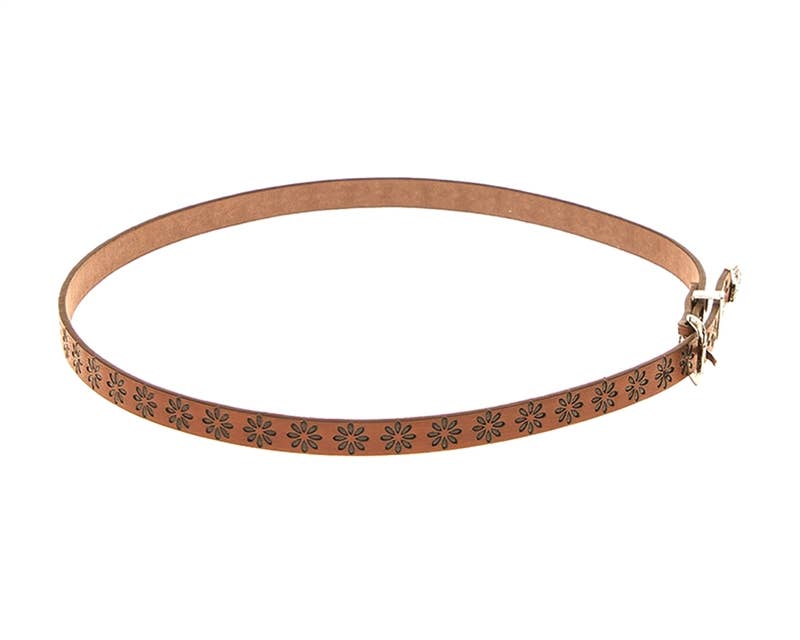 DNMC - Wholesale Hat Accessory - Women's - Hat Band - Embossed Leather - Daisy2