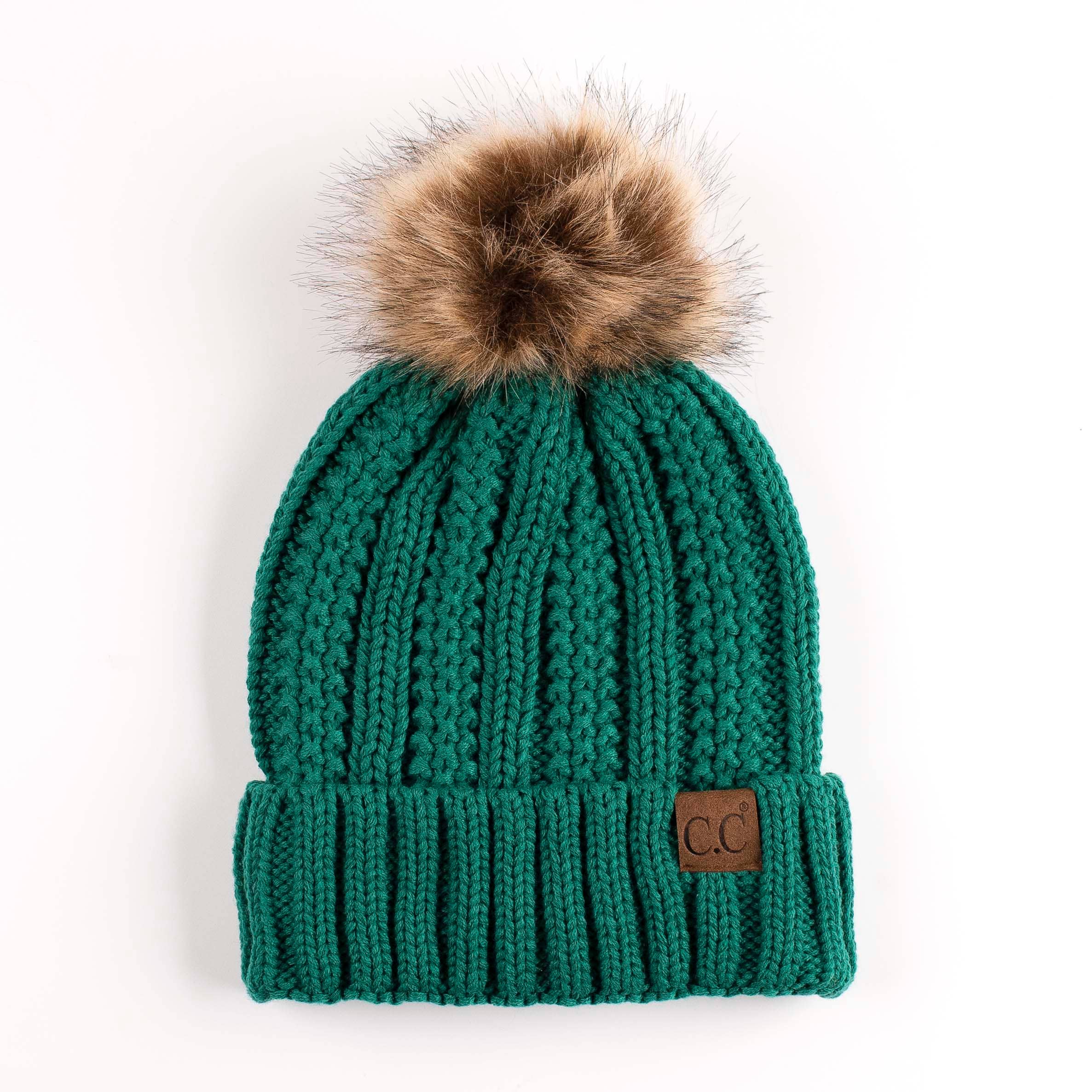 Truly Contagious – Großhandel Beanie – Damen – CC Mütze mit auffälligem Kunstpelz-Bommel (YJ-820)26