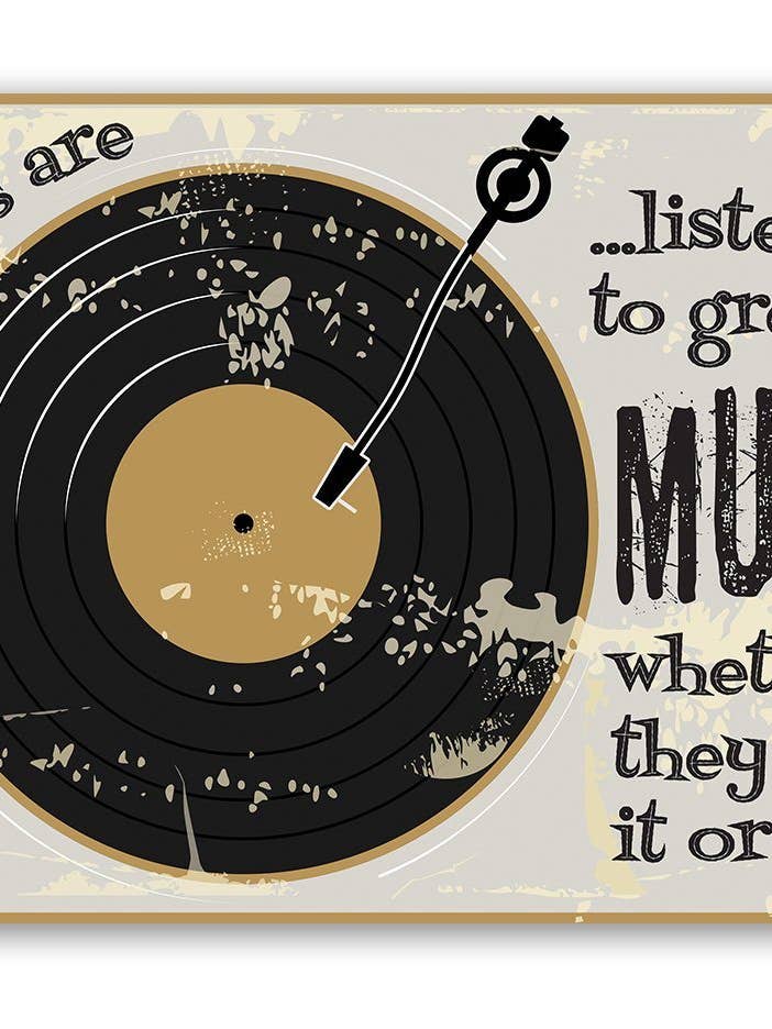 Kitchen Sign | Listening To Great Music for wholesale by Lone Star Art Metal Signs