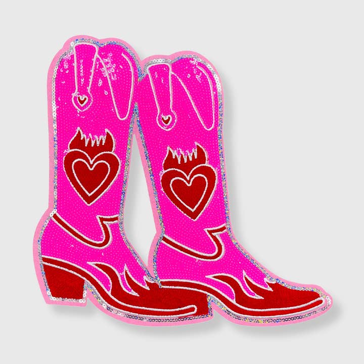 CP1040 - Patch à paillettes en chenille scintillant pour bottes de cowboy pour la vente par ILTEX Apparel