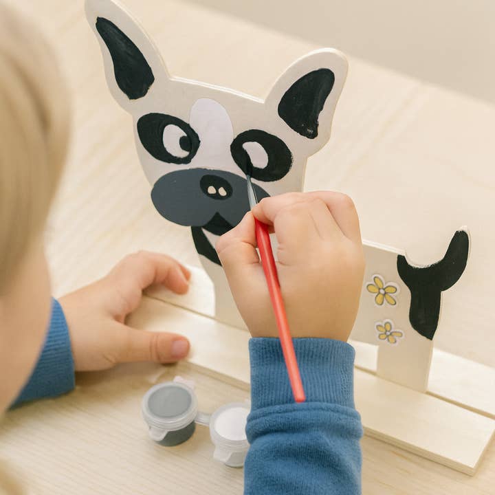 Angels Craft - Wholesale Paint Set - Wooden Paint Set w/ Laser-engraved Details - Dog3