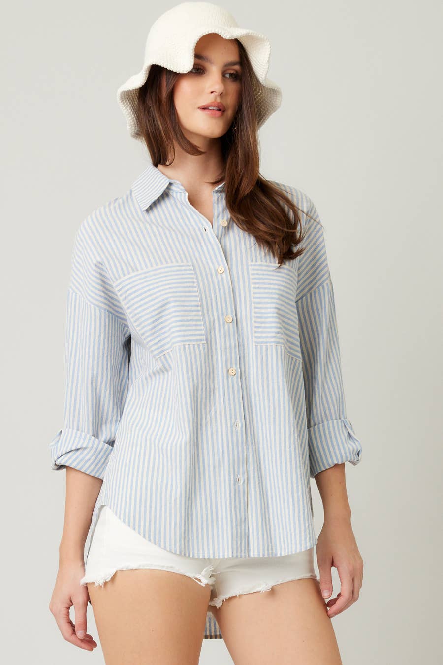ILLA ILLA - Wholesale Button Down Shirt - Women's - Striped Cotton Shirt Top5