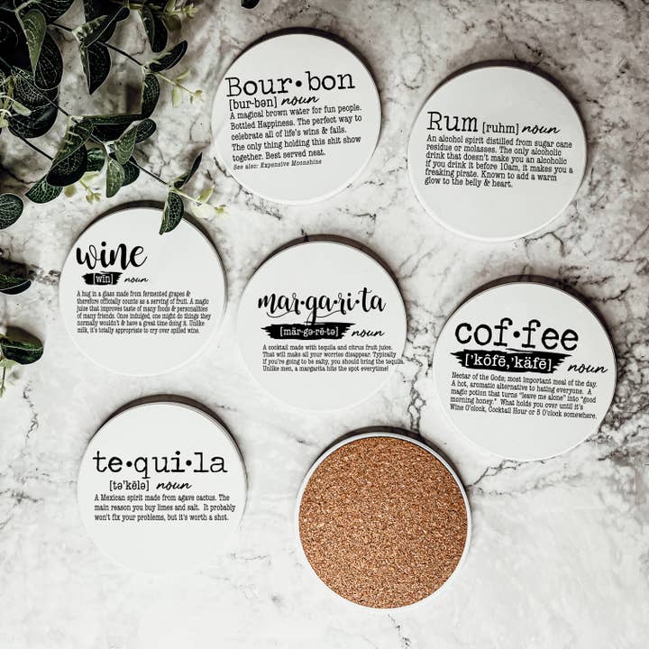 Gia Roma - Wholesale Coasters - Unique Gifts for Him + Her Funny, Ceramic Coaster Humor Sets3