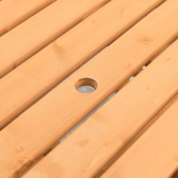 Quickway Imports - Wholesale Patio Table - Outdoor Wooden Patio Deck Garden 6-Person Picnic Table, for7