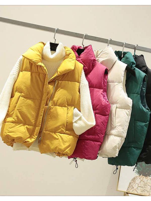 Women’s Puffer Vest – Cozy Winter Sleeveless Warm Gilet for wholesale by Fashion Combination