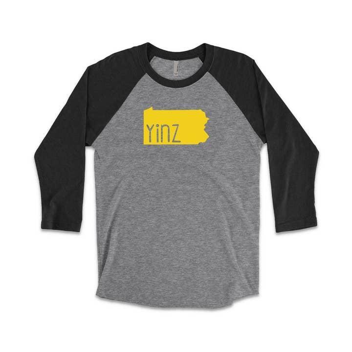 Burgh Bits: Yinz Adult Raglan Tee for wholesale by Inclined Designs