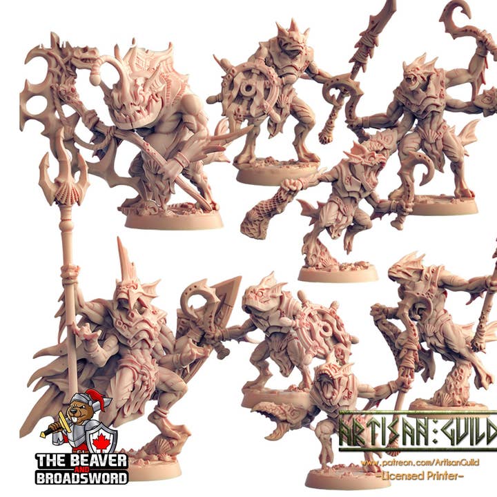 8 mini-pack de guerriers Sahuagin - Artisan Guild | DnD | Poisson | Combattant, Paladin, Kuo-toa, Sous-marin | Pathfinder | Locathah | JdR sur table, Sorcier pour la vente par The Beaver and Broadsword