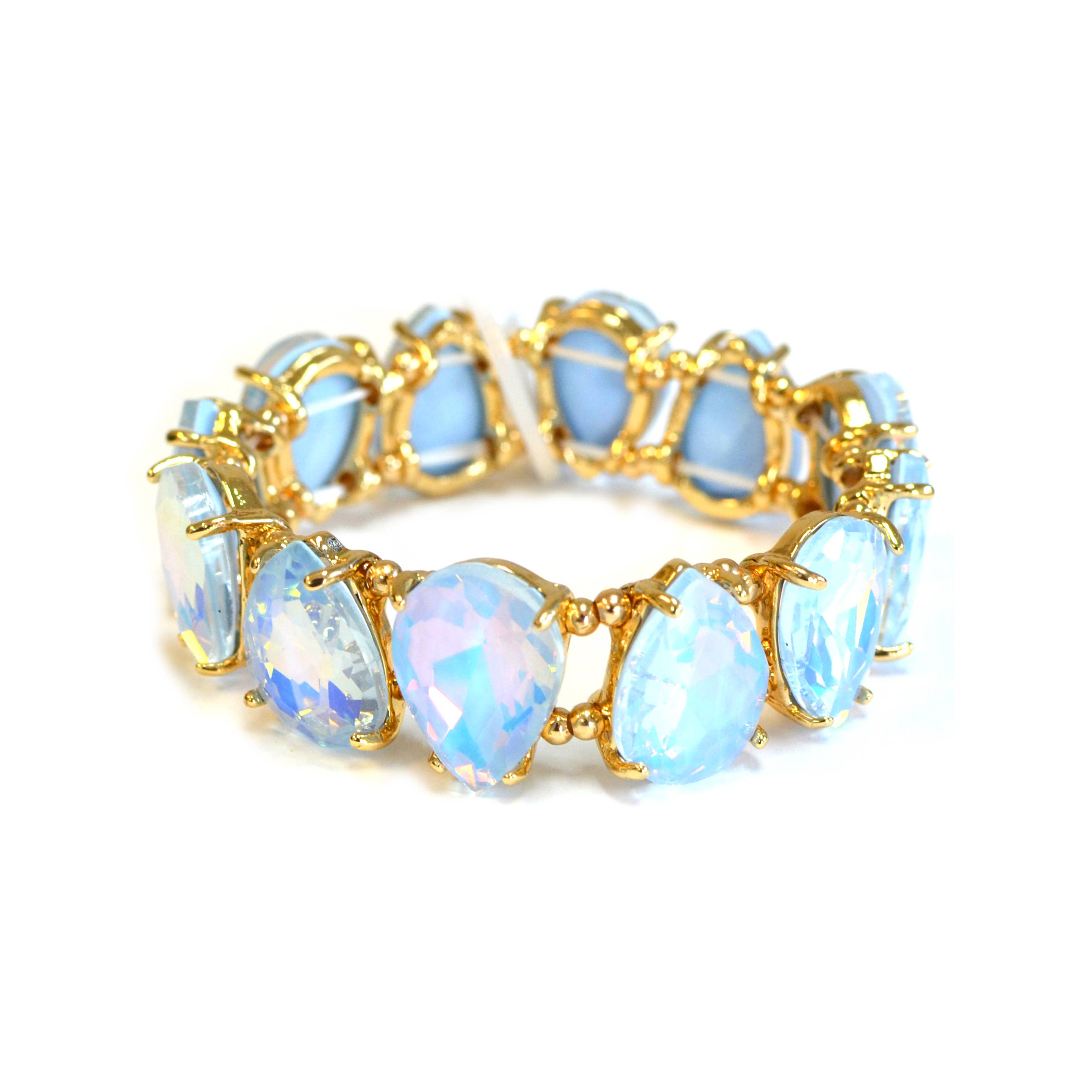 StarryNYC - Wholesale Beaded Bracelet - Neon & Pastel Teardrop Glass Crystal Bead Stretch Bracelet6