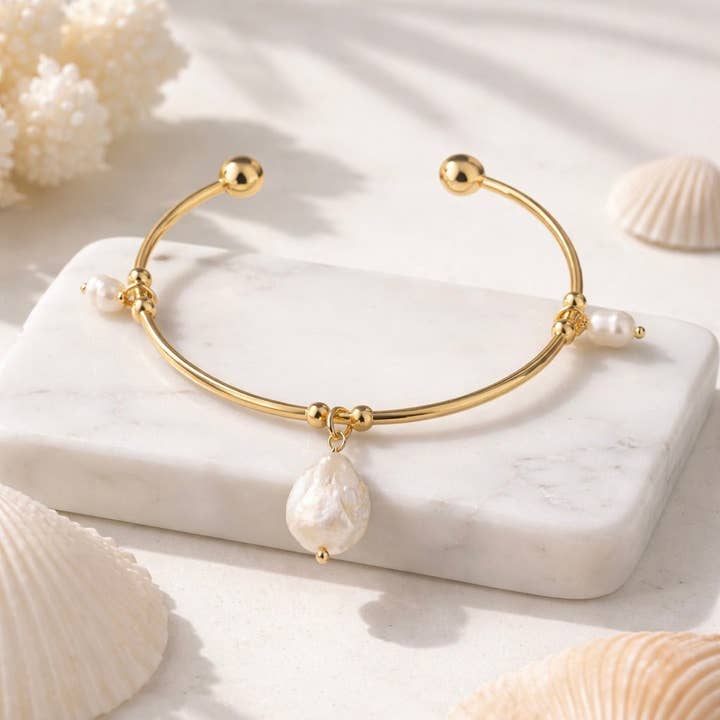 Bianca Mare - Rigid Bracelet with Pearls for wholesale by DUESTELLE ITALIA