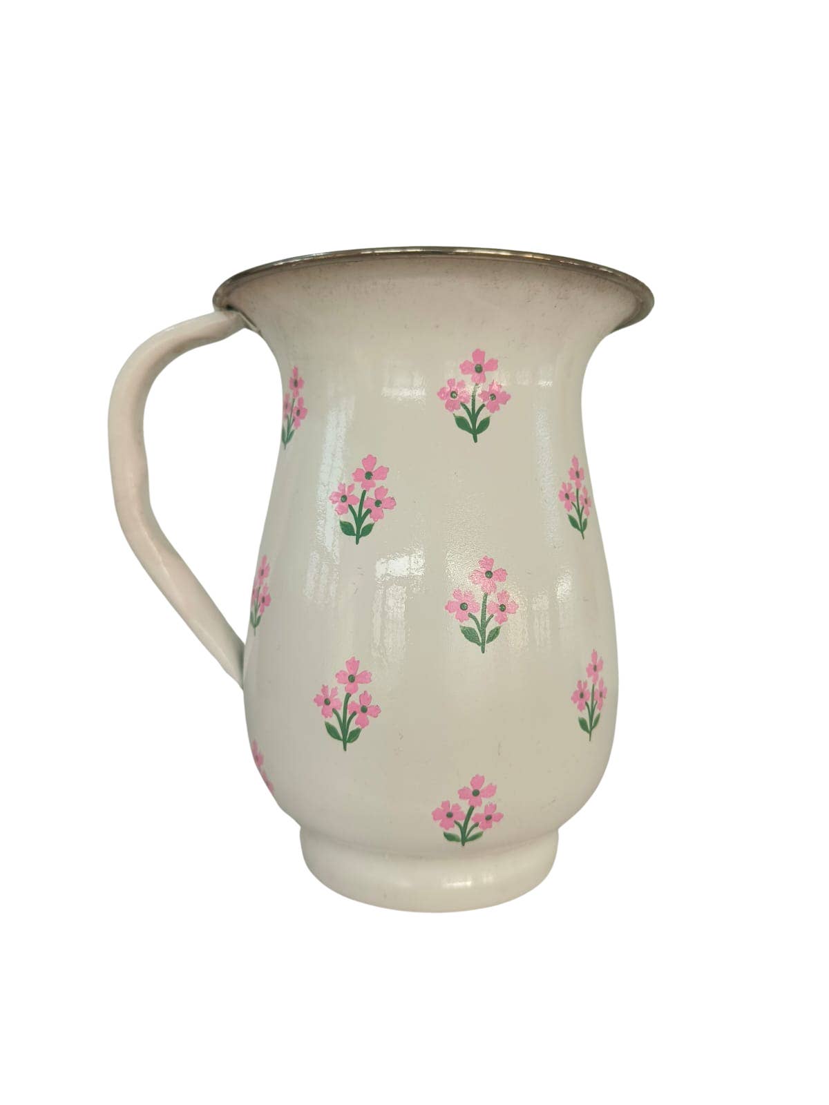 Trudie - Wholesale Pitcher - Pink Floral Enamelware Pitcher