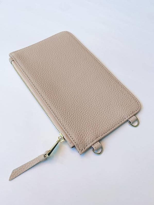 Bolsa com zíper complementar de couro genuíno Pebbled por atacado de HOLSTERE