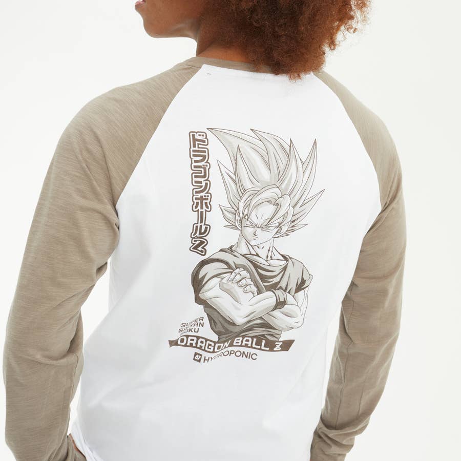 Hydroponic - Wholesale T-Shirt (Graphic) - Men's - DBZ SAIYAN 1 LS 01 T-SHIRT- Toasted/White0