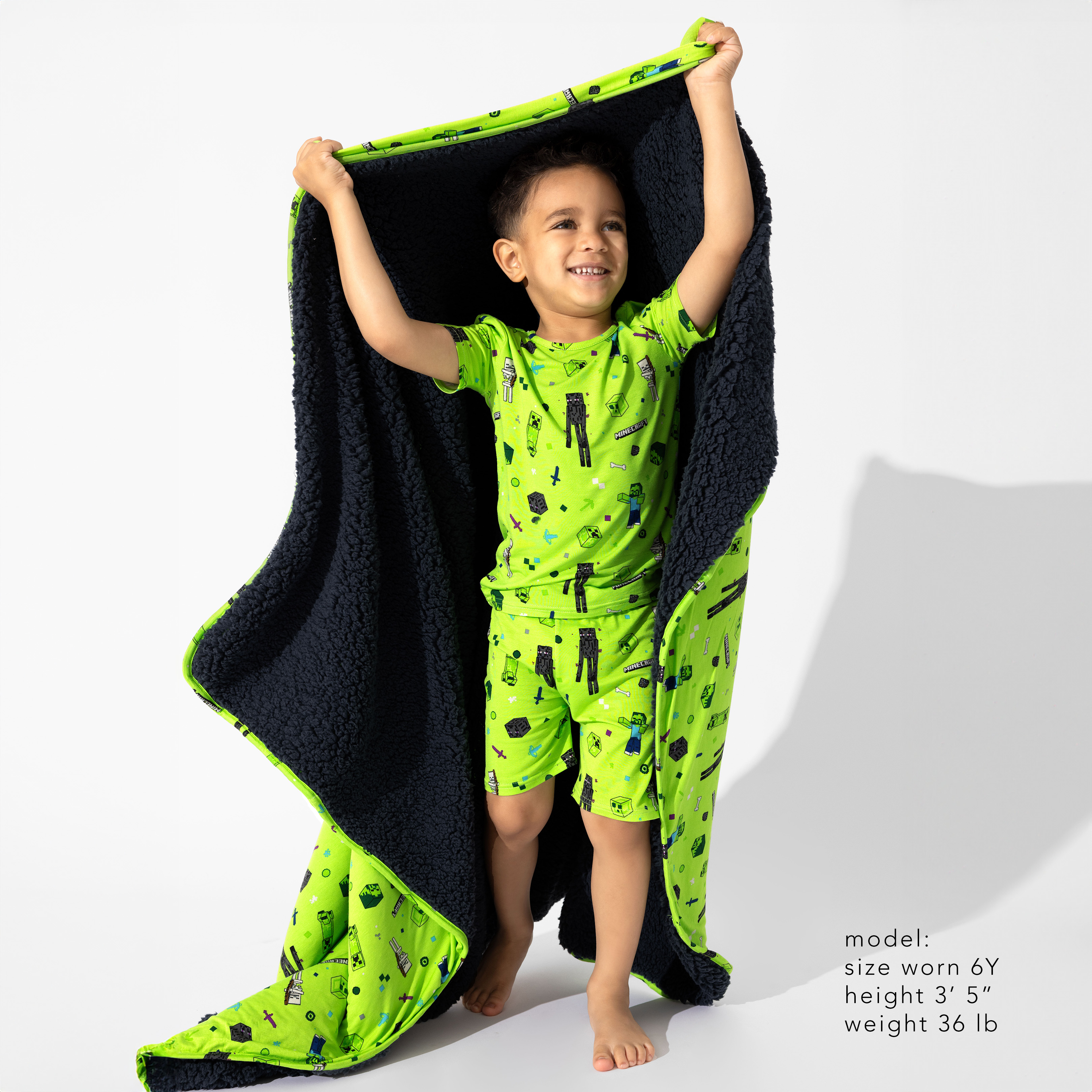 Bellabu Bear – Conjunto de pijama - Crianças por atacado – Conjunto de Pijama Curto Infantil Minecraft Mob Squad Bamboo13