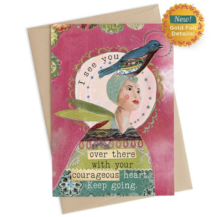 Courageous Heart Encouragement Card for wholesale by Kelly Rae Roberts