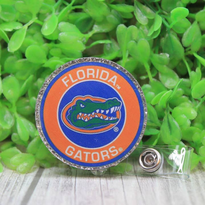 Florida Gator Football Circle Badge/ID Holder Reel for wholesale by Hylidae Boutique