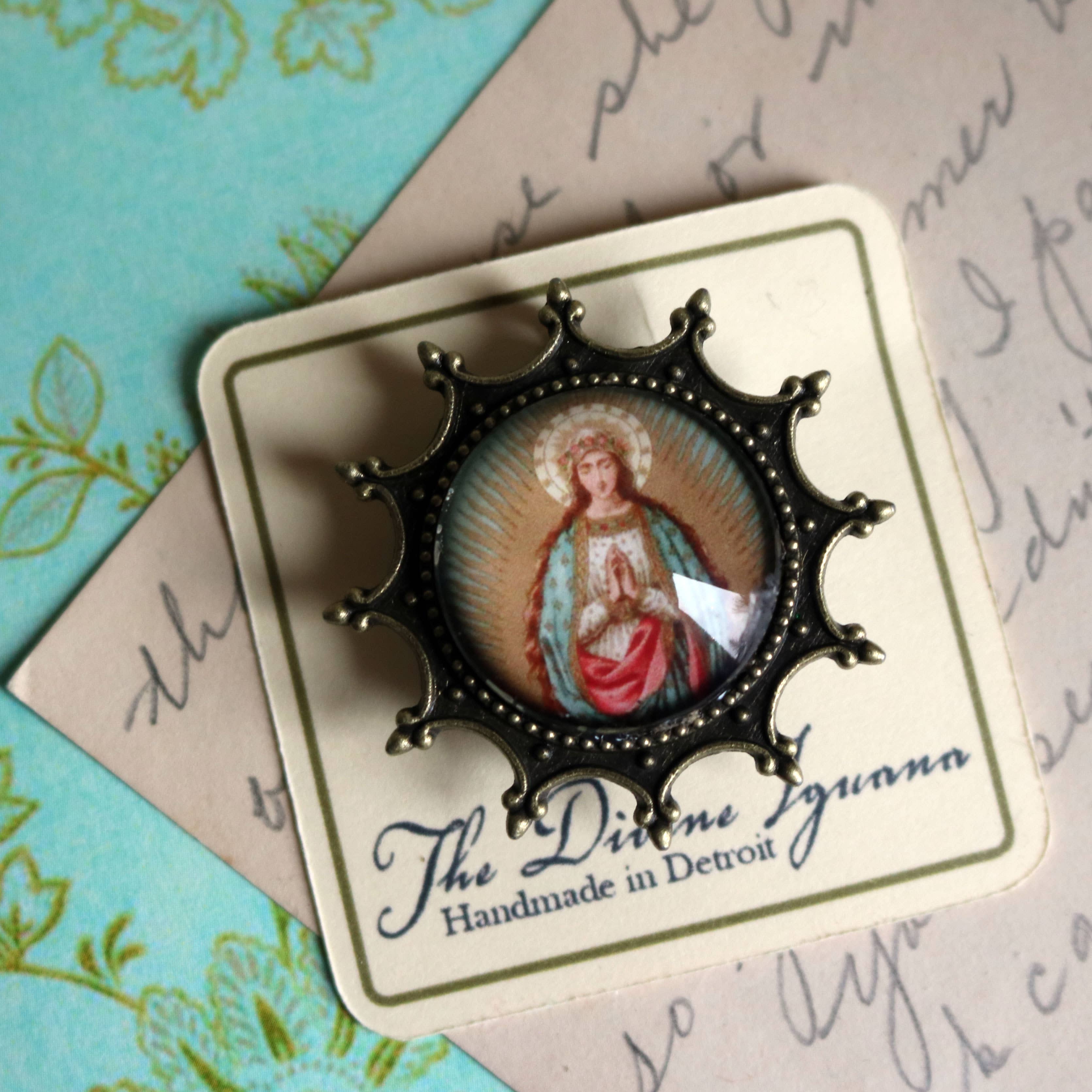 The Divine Iguana - Wholesale Brooch - Our Lady of Guadalupe - Madonna of the Stars Brooch2