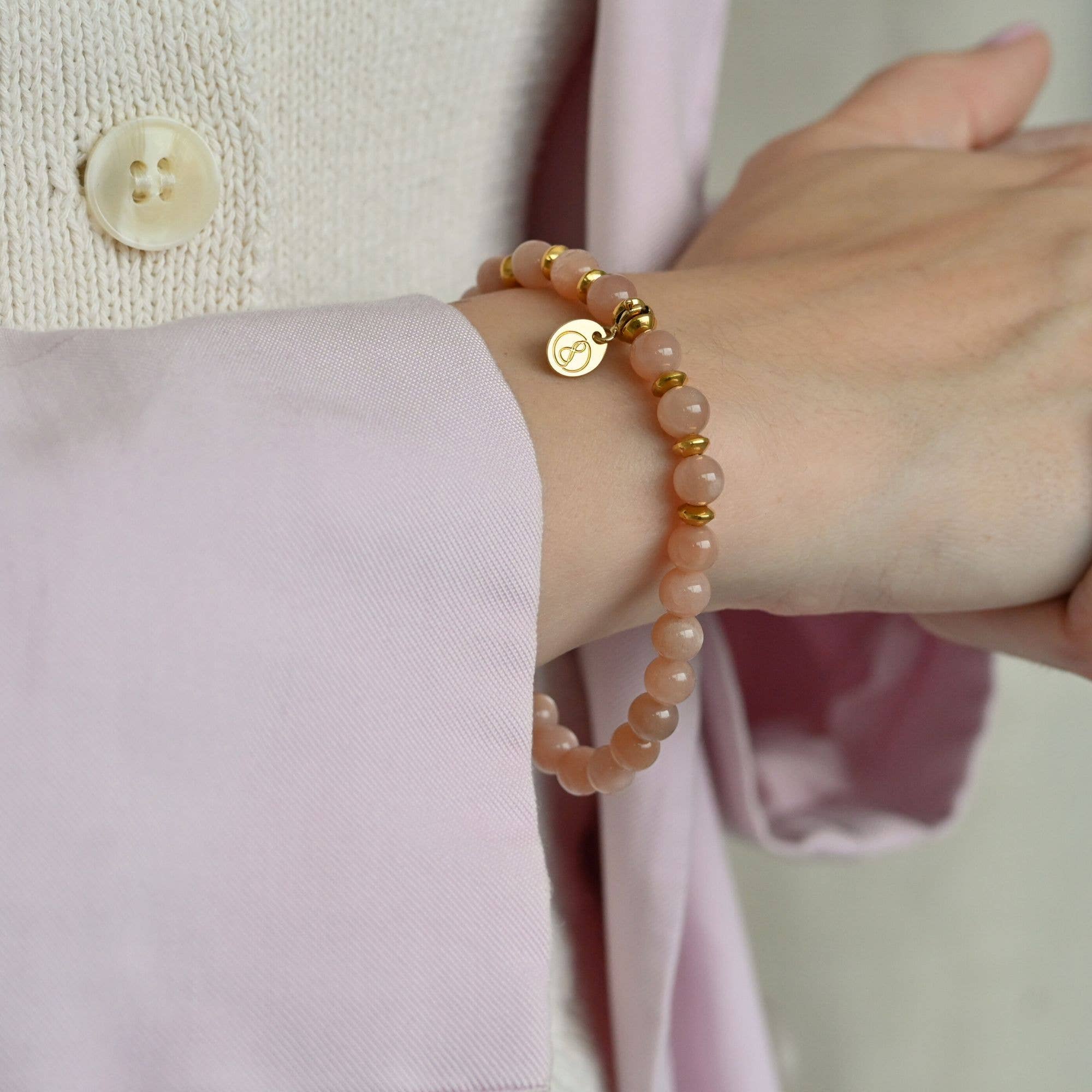 Irréversible - Wholesale Beaded Bracelet - Bracelet adulte pierre naturelle, or - pierre du soleil4