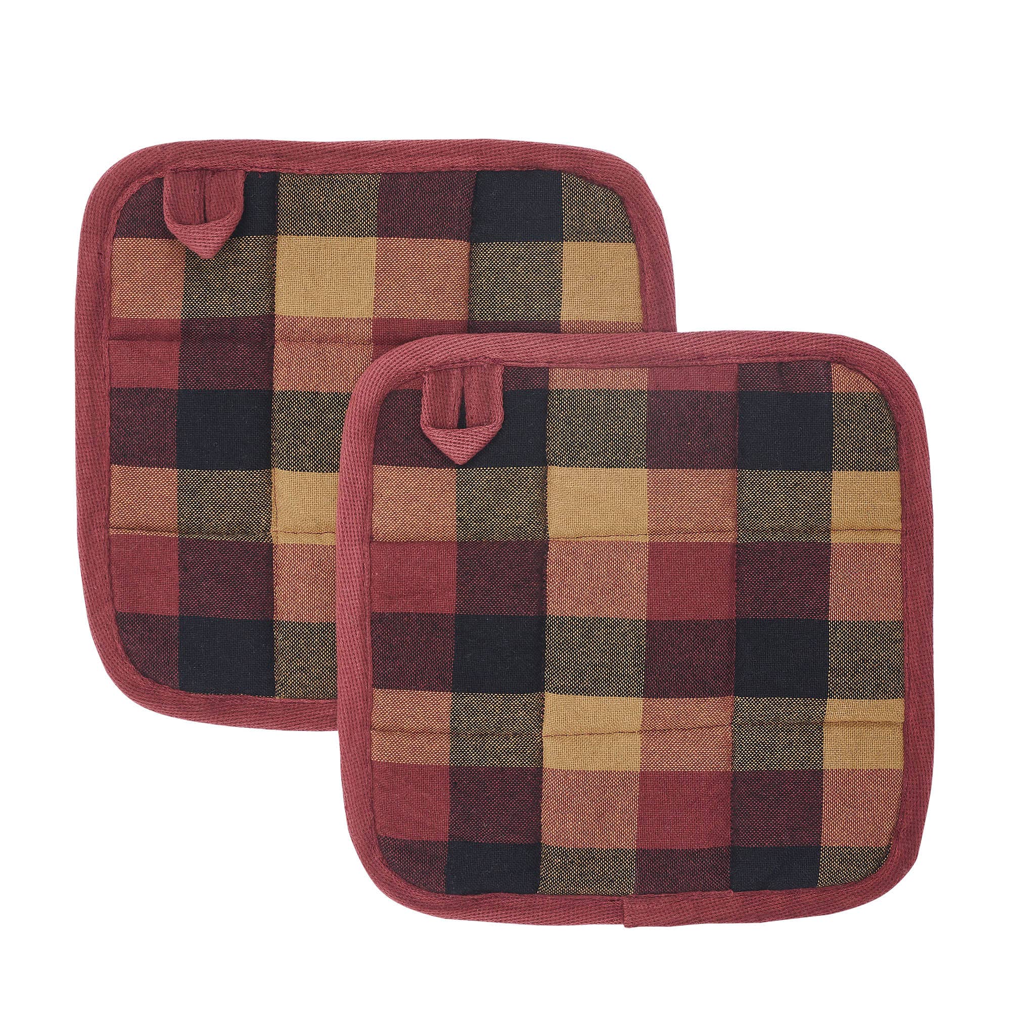 VHC Brands - Vente Gants de cuisine/maniques - Lot de 2 porte-casseroles Primitive Check de Heritage Farms, 8 x 82
