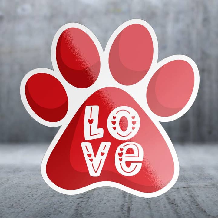 Pegatina - Amor de Perro Pata para venta al por mayor de Two Feet Treats