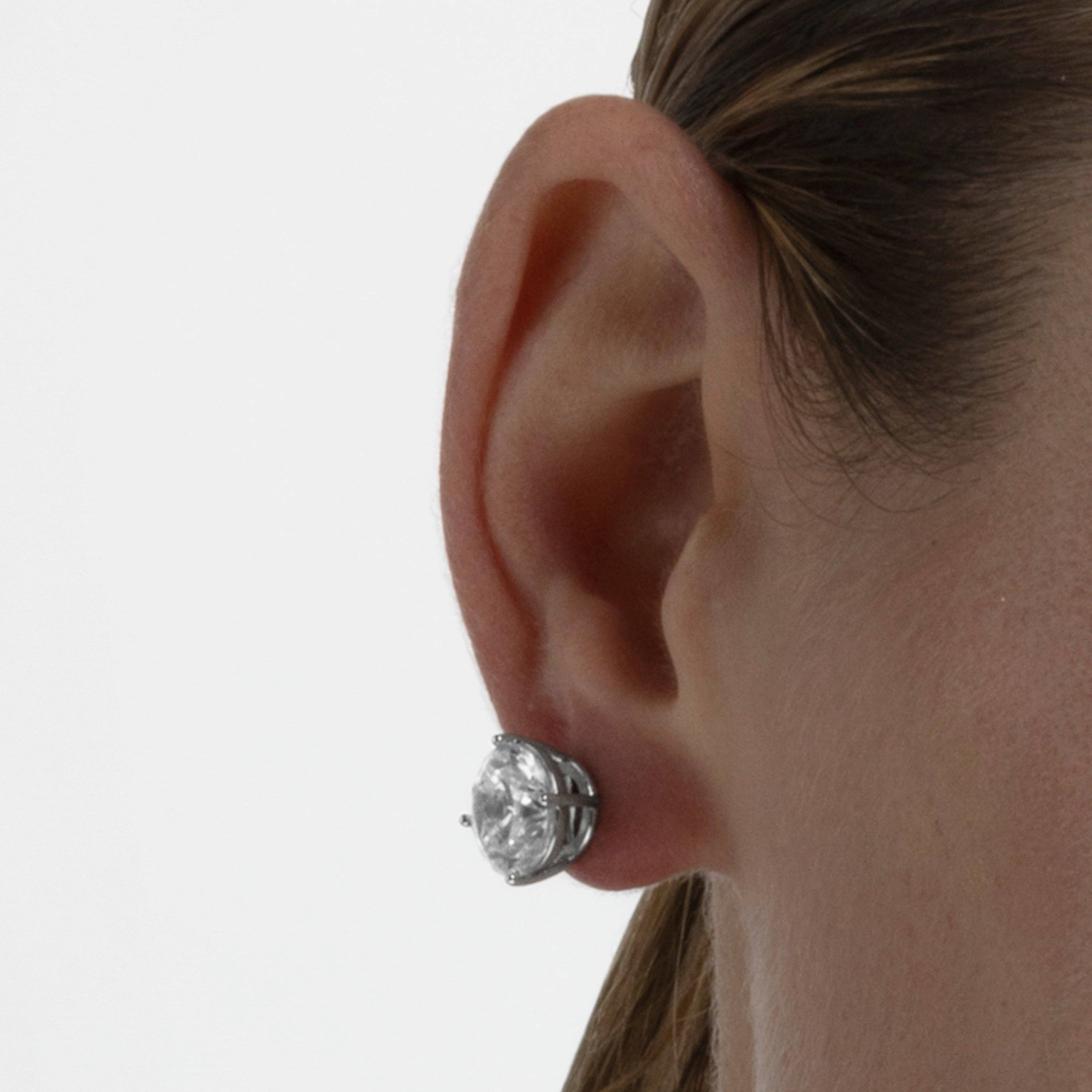 Luxenter - Wholesale Stud/Post Earrings - Pendientes con Circonita Brillante acabado plata - Verak3