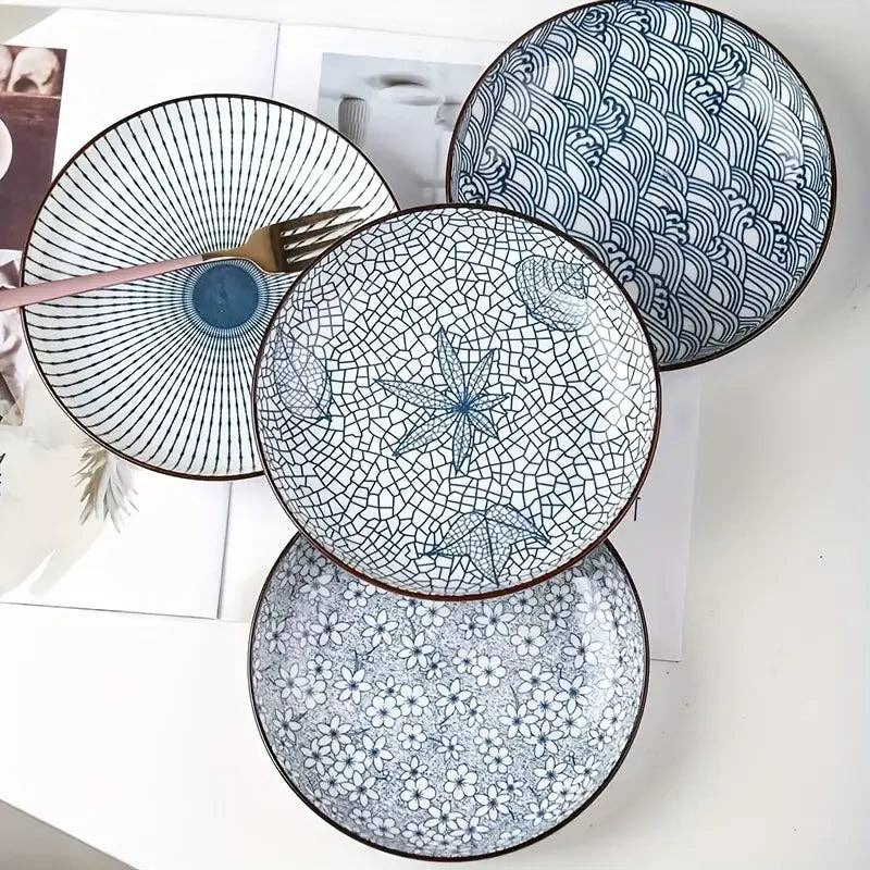 Huis Van Merken - Wholesale Dinner Plate - 4pcs Printed Ceramic Plates0