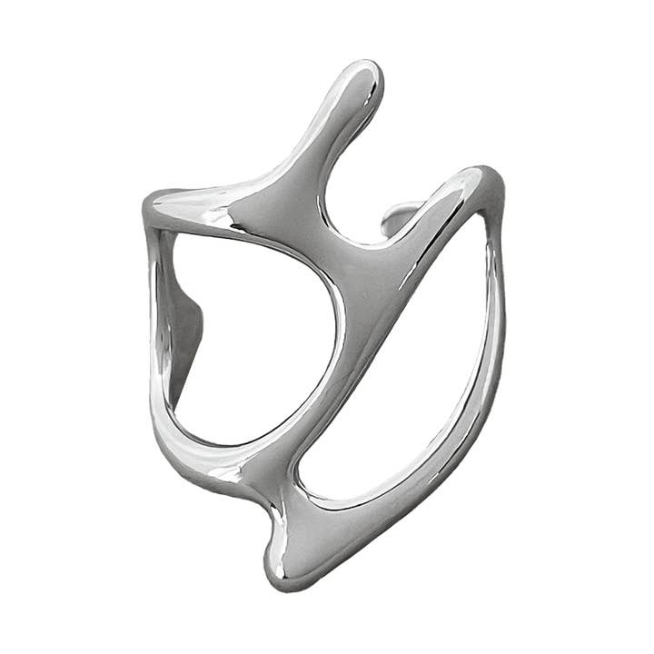 Anillo único de plata fluida para venta al por mayor de Artynkitsch