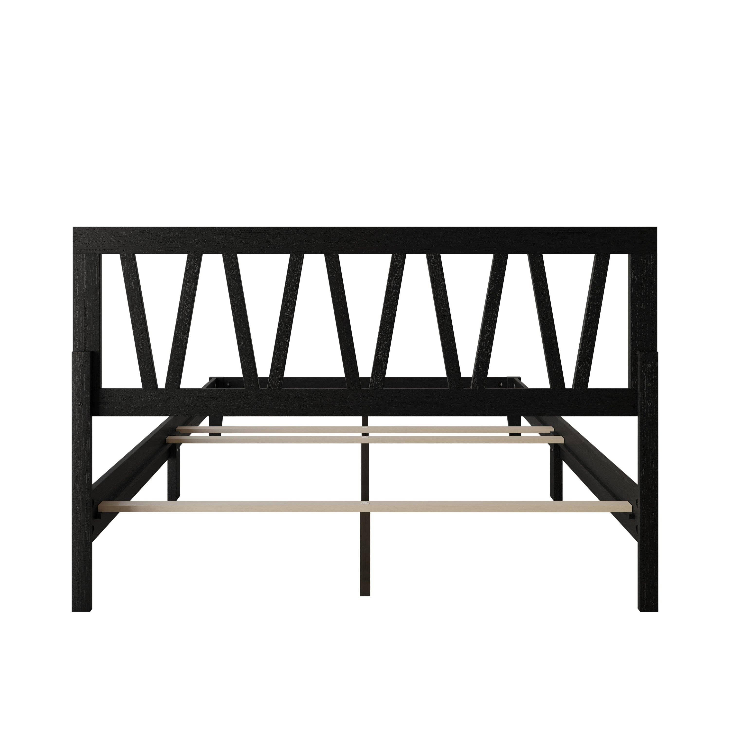 Home Design - Wholesale Bed - Gadsden Twin Panel Bed Frame with Arched V-Design Headboard and Center Leg Support, Brown, Box Spring Required, Easy Assembly7
