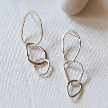 Riverstone Earrings, Sterling Silver, Small for wholesale by Verso