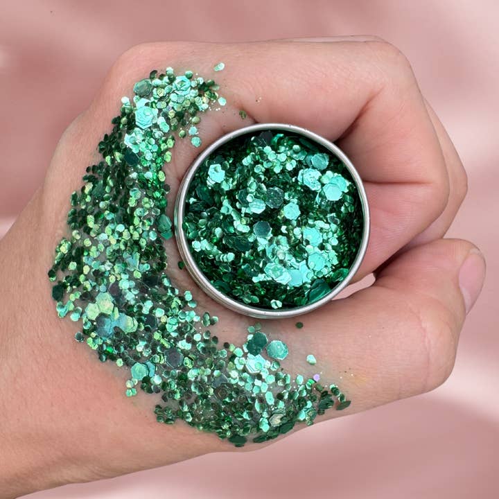 Luminosity Glitter™ - Eco Glitter - Wholesale Body glitter/shimmer - Forest Green Biodegradable Glitter Blend | Bioglitter1