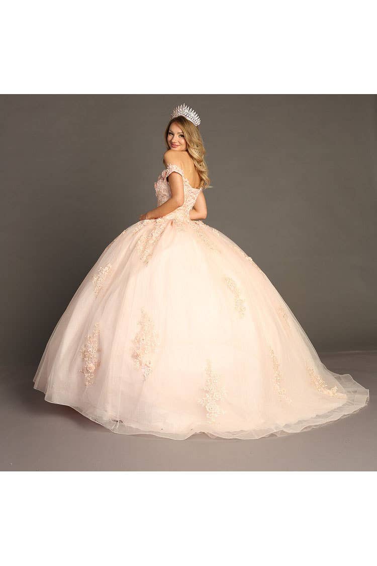 Chicas - Wholesale Gown - Women's - Off the Shoulder Quinceanera Dress With Flowers CHF306625