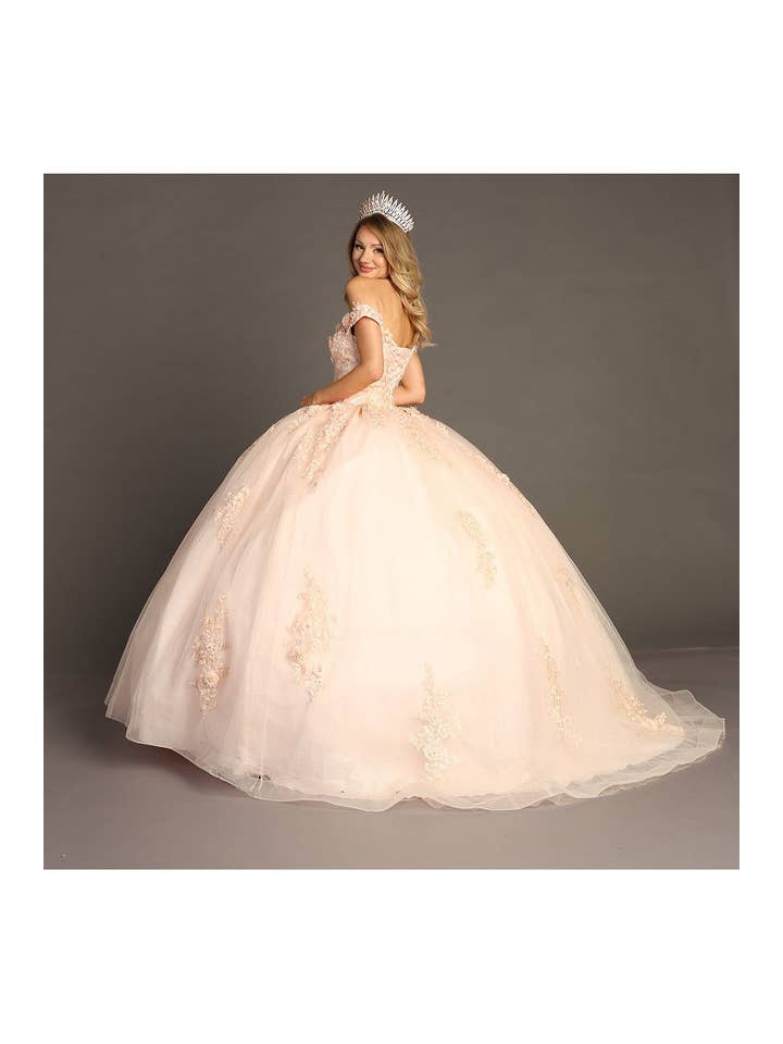 Chicas - Wholesale Gown - Women's - Off the Shoulder Quinceanera Dress With Flowers CHF306625