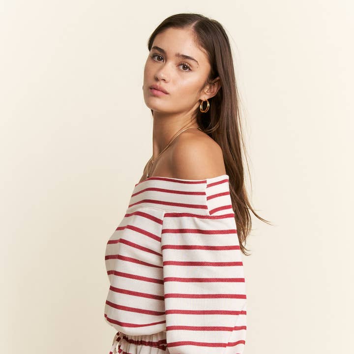 MONO DE TELA DE RIZO A RAYAS CON HOMBROS DESCUBIERTOS y otras tendencias de Resultados para tejido rizo al por mayor. Devoluciones gratuitas y condiciones de pago a 60 días en Faire en Faire.