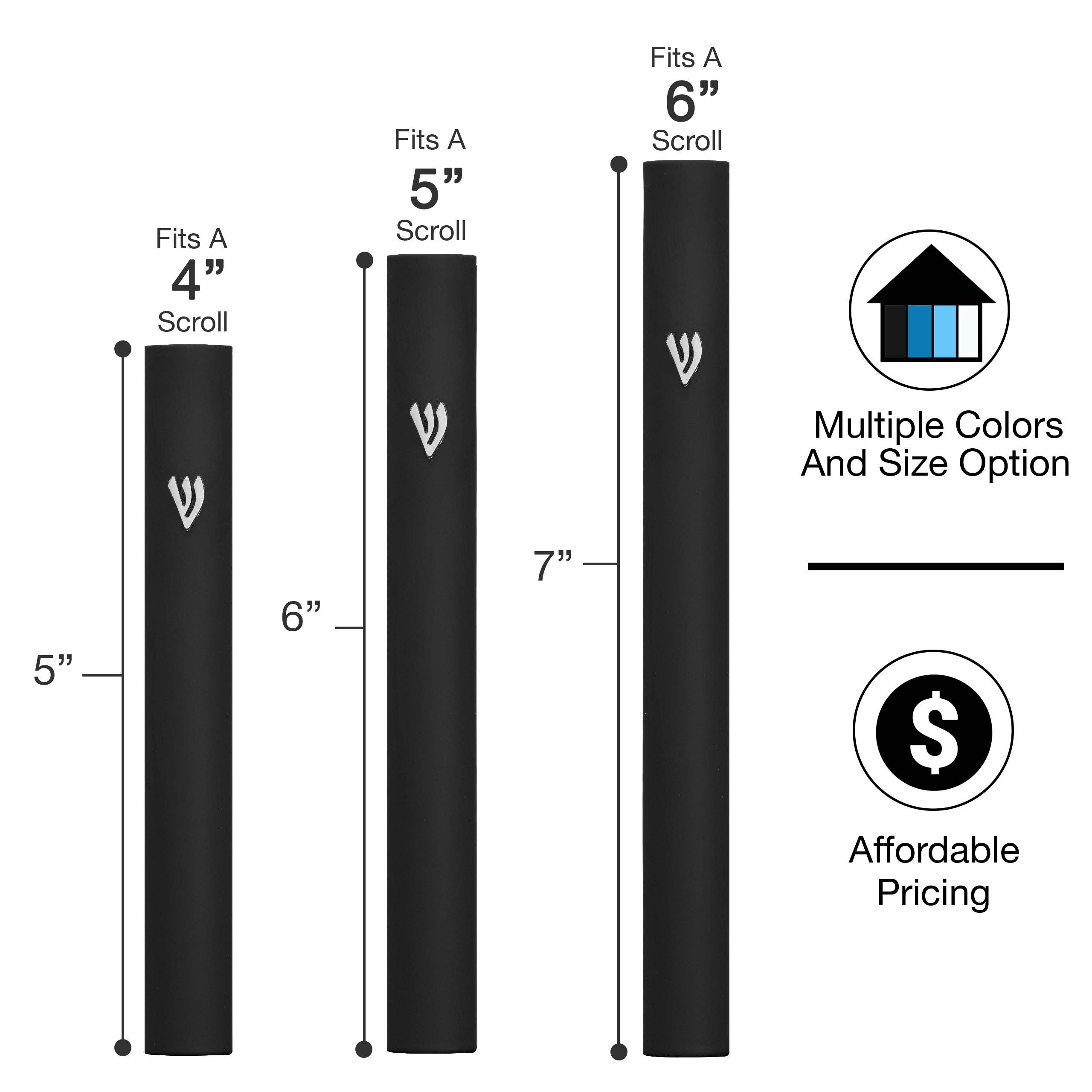 A&S Mezuzot - Vente Décorations de table - Étui Mezouza en aluminium11