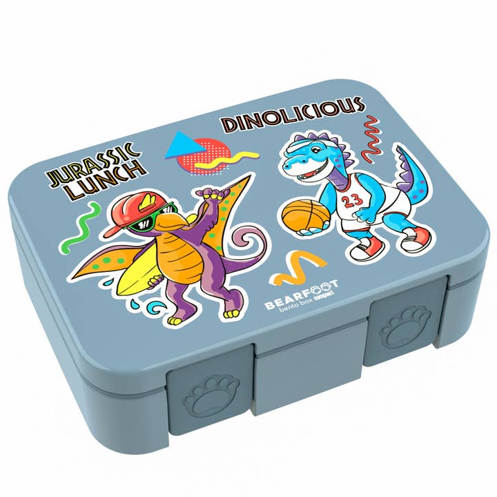 Caixa de Almoço para Crianças com Compartimentos – Compacta - DINOS AZUL por atacado de BEARFOOT
