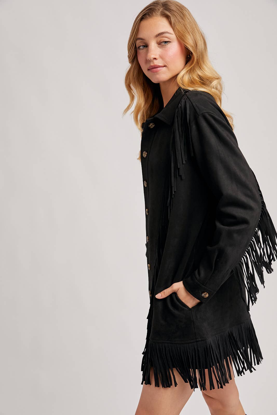 Bluivy - Wholesale Jacket - Women's - VEGAN SUEDE FRINGED JACKET4