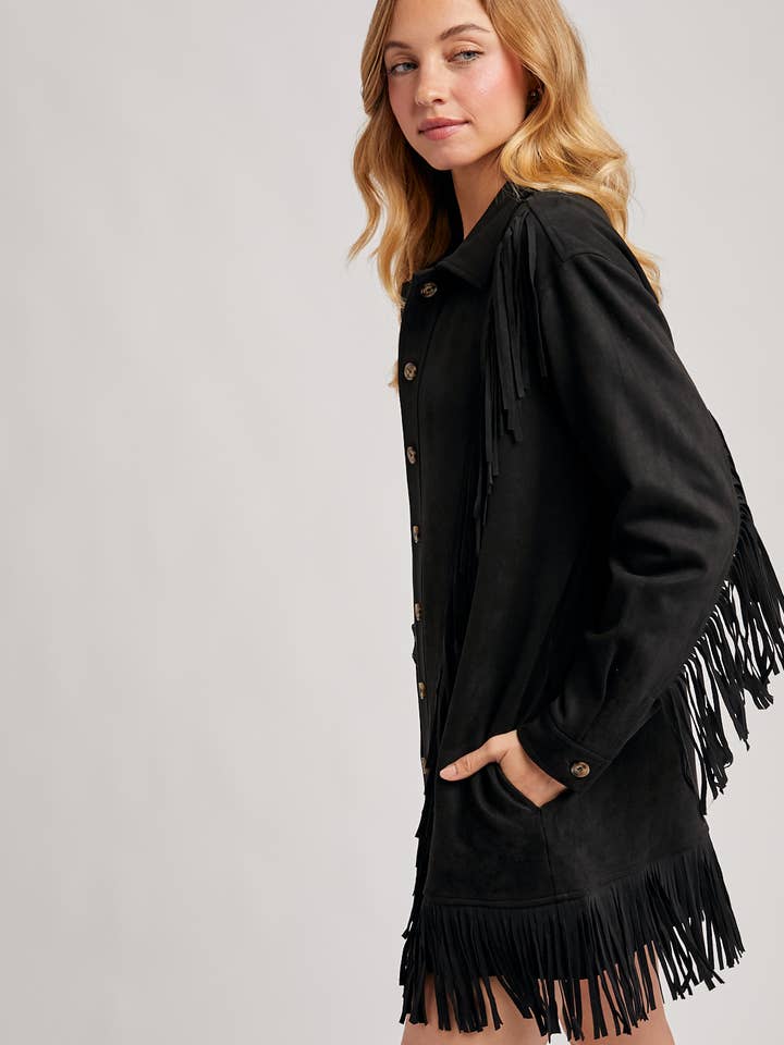 Bluivy - Wholesale Jacket - Women's - VEGAN SUEDE FRINGED JACKET4