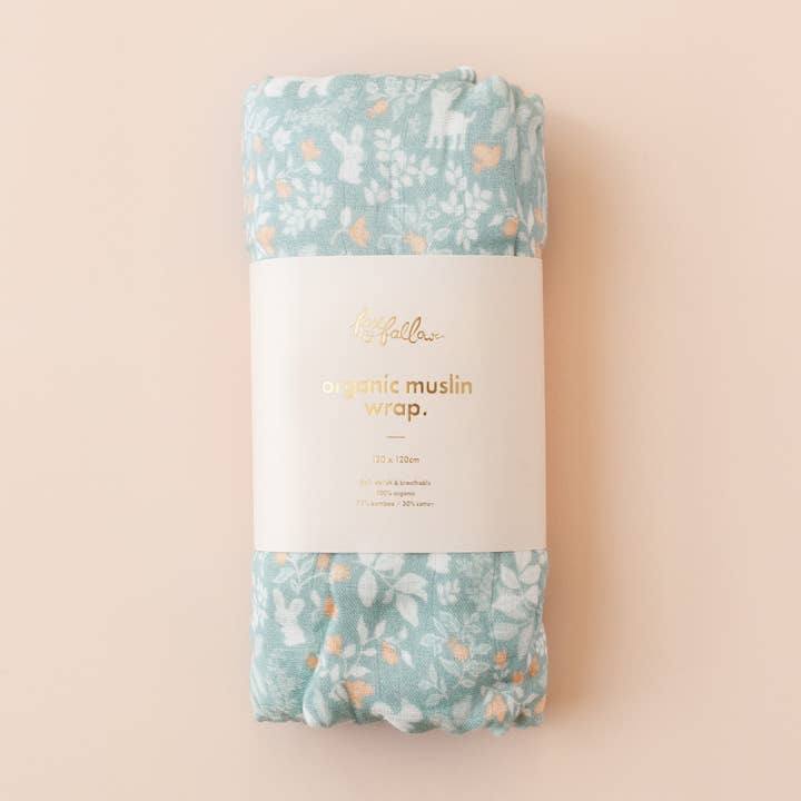 Skogsvänner Salvia Ekologisk Musselinfilt Swaddle för wholesale av Fox & Fallow