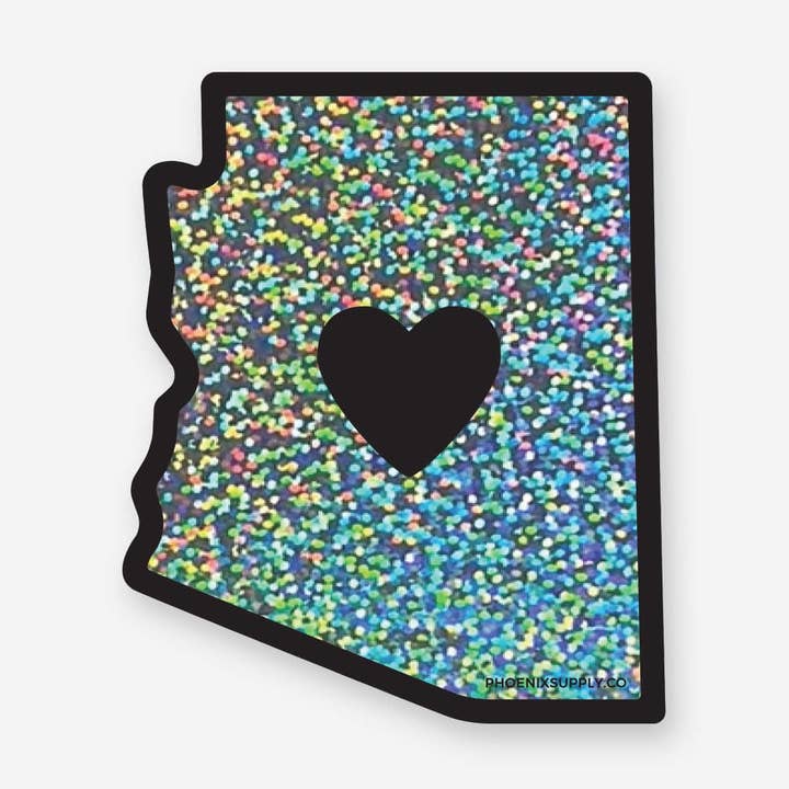 Arizona Love Glitter Vinyl Sticker for wholesale by Phoenix Supply Co.