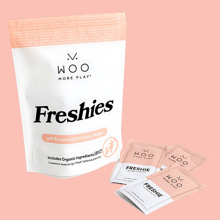 Woo More Play - Wholesale Intimate Cleanser/Wipe - Freshies Feminine Wipes (20 Count) - Hypoallergenic Natural