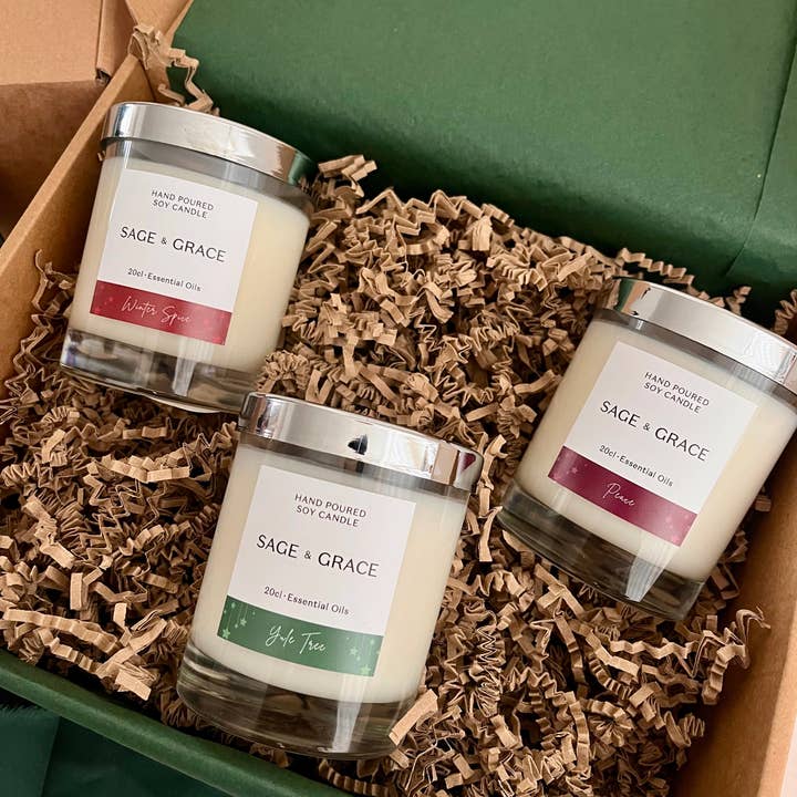 Limited Edition Christmas Candle Set for wholesale by Sage & Grace