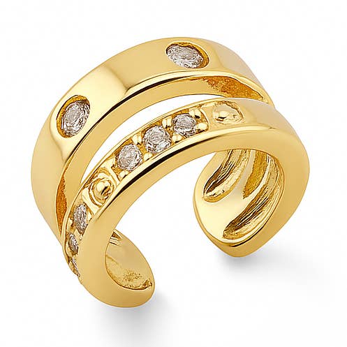 Rose Gold Plated CZ Ear Cuff for Cartilage – Single Piece for wholesale by Sedy Jewelry